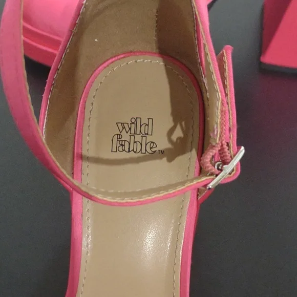 Pink Chunky Retro Block Platform Heels Size 6 - Picture 11 of 13